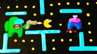 Pac-Man in Among Us Animation CHALLENGE | Pacman stop motion