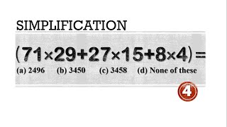 Q4 | (71 × 29 + 27 × 15 + 8 × 4 ) equals | 71 x 29 + 27 x 15 + 8 x 4 = | Simplification