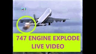 Boeing 747 engine explode while take off- Live video