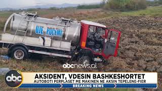 Aksident, vdesin bashkëshortët, autobusi përplaset me makinën në aksin Tepelenë-Fier