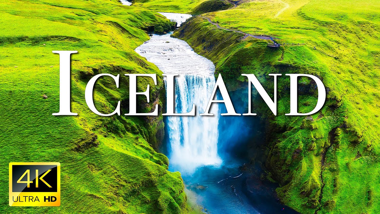 Flying Over Iceland 4k Uhd Calming Piano Music With Beautiful