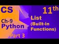 Python-List (Built-in Functions) Computer Science Chapter 9 Class 11