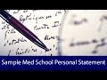 Sample Medical School Personal Statement - BeMo Academic Consulting