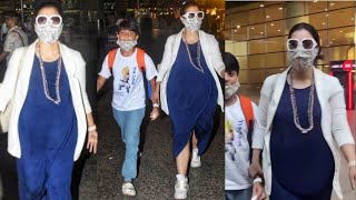 Pregnant Kajol Fight With Media At Airport With Son Yug while she was going for Checkup