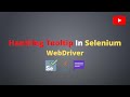 How to Handle Tooltip in Selenium WebDriver | Selenium - Java