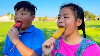 Alex and Jannie Play Day at the Park and Learning How to Make Fruit Popsicles