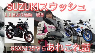 熟年女性ライダー　SUZUKIスウィッシュで11日ぶりに通勤続き　GSXS125やら　あれこれ話