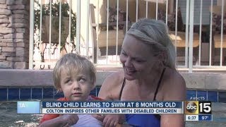 Blind toddler inspires others to swim