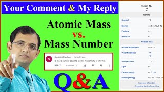 QnA-6 || Mass Number vs Atomic Mass || V. V. Imp