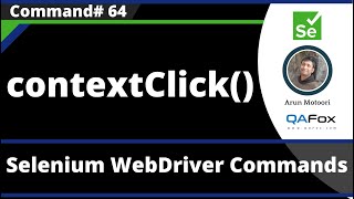 contextClick() Command - Selenium WebDriver
