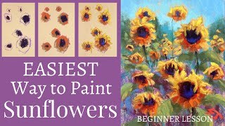 Learn the EASY Way to Paint Sunflowers! - Beginner Soft Pastel Painting Tutorial