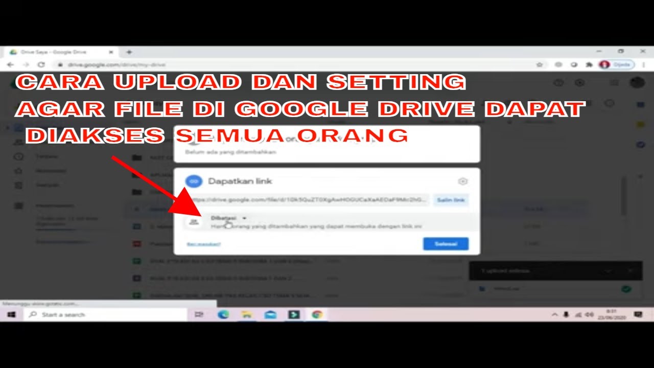 CARA UPLOAD DAN SETTING AGAR FILE DI GOOGLE DRIVE DAPAT DI AKSES SEMUA ...