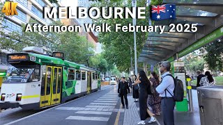 Melbourne Australia February Afternoon Walking Tour 2025 4K Video