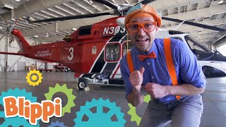Blippi Explores a Firefighting Helicopter | Learn Machines for Kids | Educational Video for Toddlers