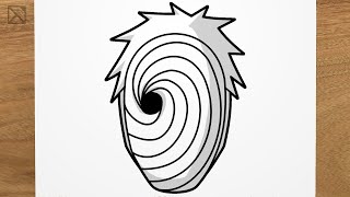 How to draw TOBI / OBITO (Naruto) step by step, EASY
