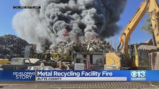 Fire Burns At Metal Recycling Facility In Sutter County