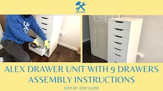 IKEA ALEX Drawer Unit With 9 Drawers Assembly Instructions (Complete Step-by-Step Instruction Guide)