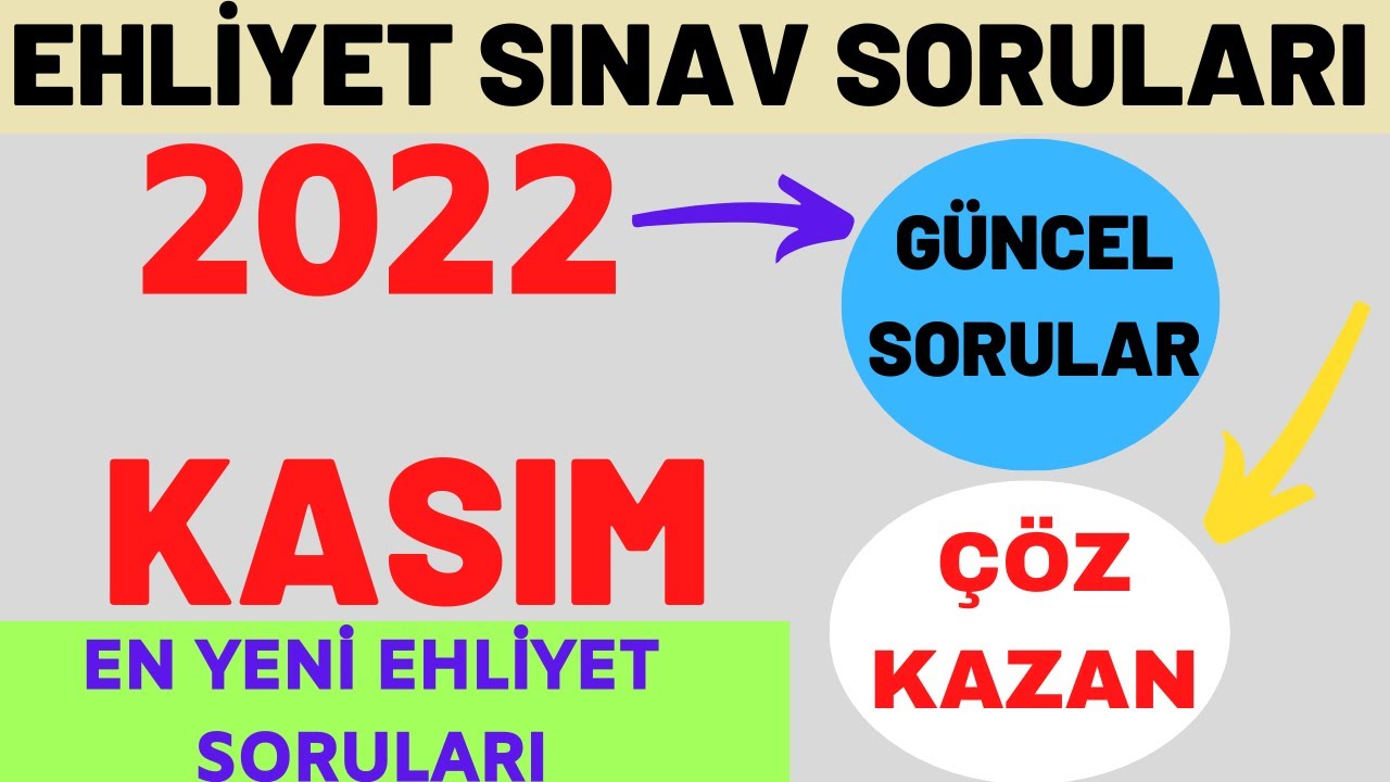 EHLİYET SINAV SORULARI 2022 / KASIM 2022 EHLİYET SORULARI / EHLİYET ...