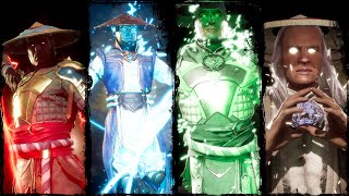 Raiden - Intros & Victories - All Main Color Skins - Mortal Kombat 11