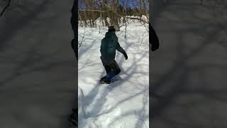 눈밭에 몸도장 찍기  body print on snow field.