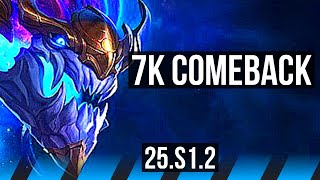 AURELION SOL vs QIYANA (MID) | 7k comeback, 500+ games | KR Master | 25.S1.2