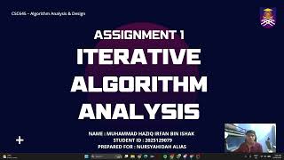 Assignment 1 - Iterative Algorithm Analysis & Design (CSC645)