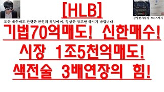 [주식투자]HLB(기법70억매도! 신한매수!시장 1조5천억매도!색전술 3배연장의 힘!)