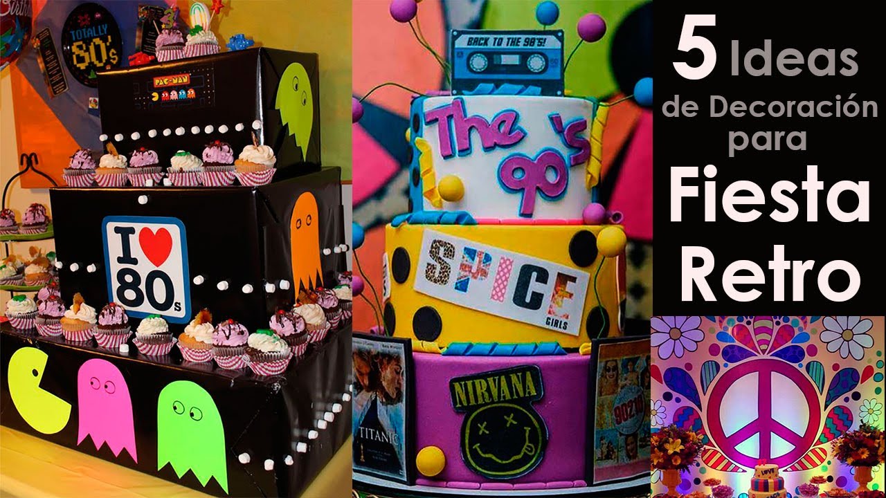 5 Ideas De Decoracion Para Fiesta Retro - YouTube