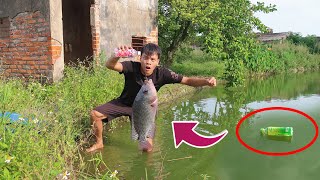 LẠ VLOG THỬ CHẾ TẠO CẦN CÂU BẰNG CHAI NHỰA ( plastic bottle fishing rod )