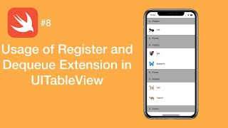 Usage of Register and Dequeue Extension in UITableView - Swift #8 - iOS Programming