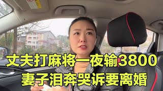 丈夫打麻将一夜输3800，死要面子活受罪，妻子泪奔哭诉要离婚，！【山城金闪闪】