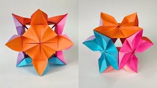 Origami FLOWER KUSUDAMA | How to make a paper kusudama