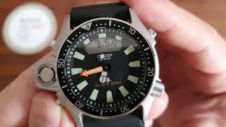 Citizen Quartz Aqualand Marine Diver's, model JP2000-08E UNBOXING, 4K