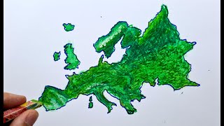 basit avrupa kıtası haritası çizimi / simple european map continent drawing