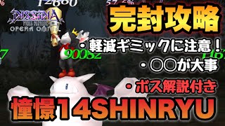 #1228【DFFOO】完封攻略/ダメージ軽減に注意！憧憬14SHINRYU 今回は◯◯が大事！【ボス解説付き】