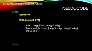 Pseudocode - Looping (Counter Controlled)