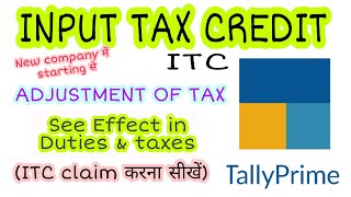 Input tax credit under GST in Hindi in Tally prime || Adjustment of taxes |TALLY ERP 9(Gurdeep heer)
