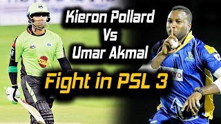 Kieron Pollard Vs Umar Akmal Fight in PSL 3 | HBL PSL | M1O1