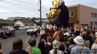 2023年11月4日　佐賀県唐津市　唐津くんち　宮島醤油角。　赤獅子（刀町）、金獅子（本町）、珠取獅子（京町）　#唐津　#曳山　#山笠　#山　#山車　#祭　####