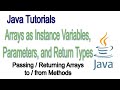 Arrays as Instance variables, parameters, and return types | Java Tutorial