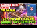 92% Win Rate No.1 Hanabi Double MVP Gameplay [ Top 1 Global Hanabi ] Qandisha Salvi. Mobile Legends