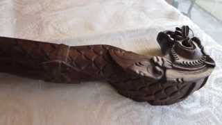 Vintage Walking Stick - Carved Dragon Head Handle - Lots of Attitude