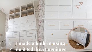 Ad| DIY Faux Built In Storage Wall, Ikea Hemnes And Kallax Hack