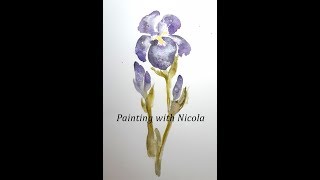 Painting with Nicola an Iris  in just 10 minutes