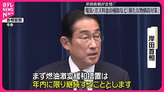 【岸田首相が記者会見】電気・ガス料金の補助金再開など新たな経済対策