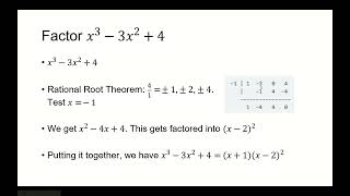 Factor x^3-3x^2+4