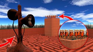 Siren Head vs 1000 Tung Tung Sahur! (INSANE Maze Battle)