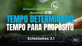 DEVOCIONAL | SEMENTES DO SECRETO - TEMPO DETERMINADO, TEMPO PARA PROPÓSITO. (07/02) Ep 15