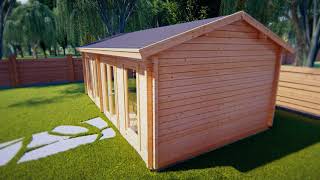 Large Garden Office F 26m² / 70mm / 4 x 7 m