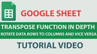 10 . Google Sheets-Transpose Comprehensive Tutorial in Hindi | How to Transpose Data with Examples